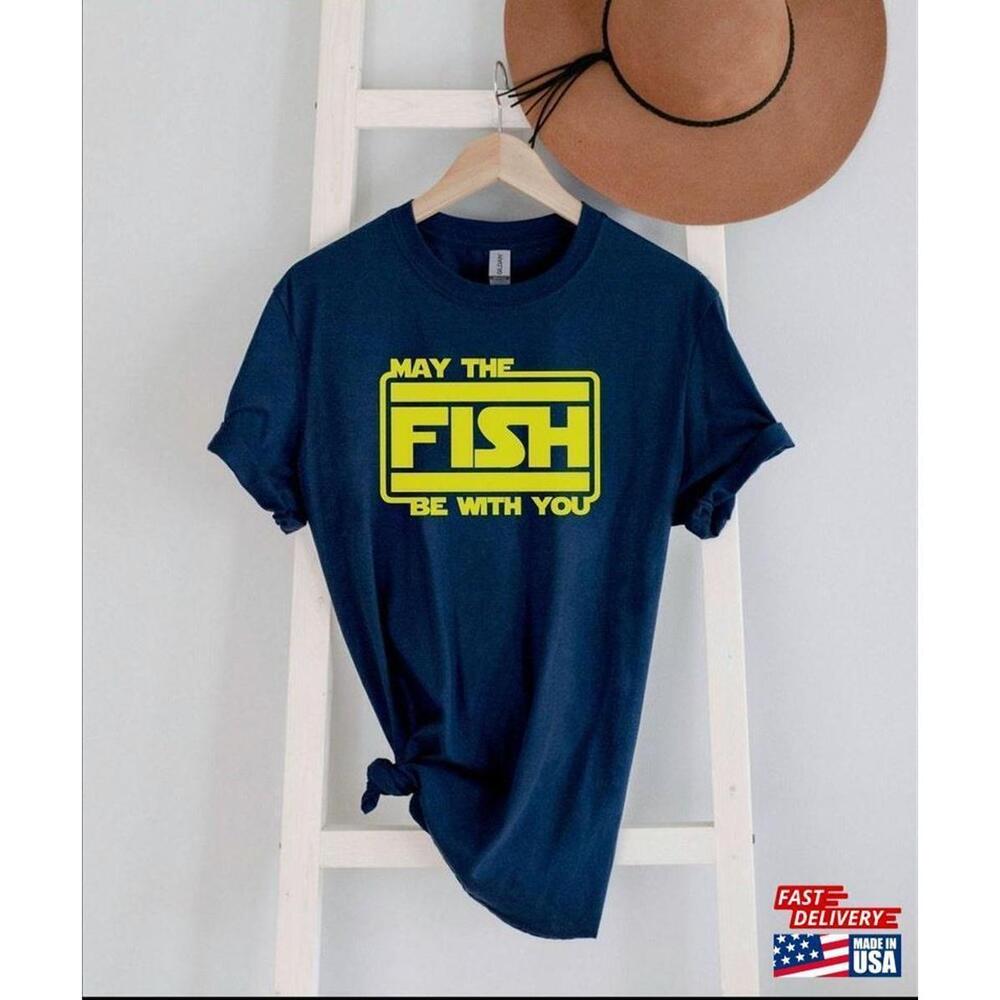 May the Fish Be with You Star Wars Fishing Graphic T-Shirt